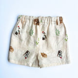 Ollie Linen Shorts  (Festive Print)
